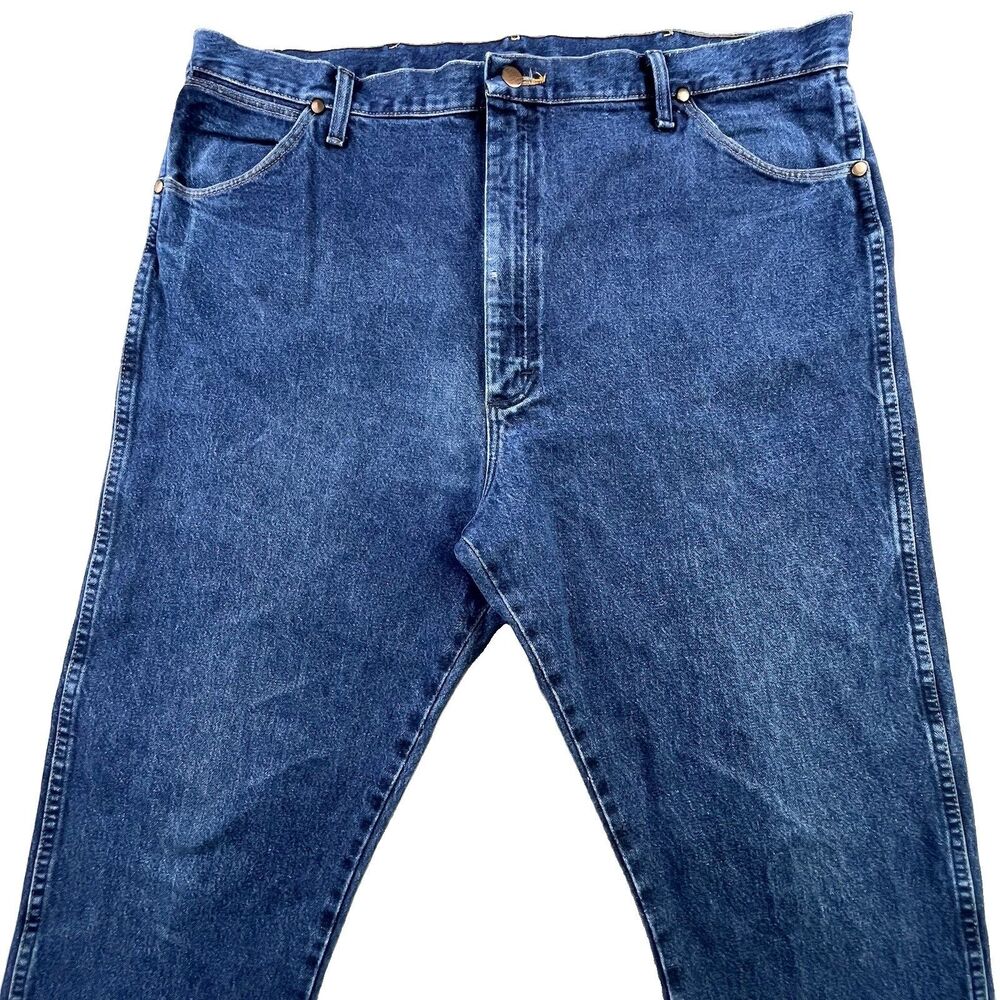Vintage Wrangler Jeans Mens 42x33 Blue Denim Distressed Cowboy Cut Western 13MWZ